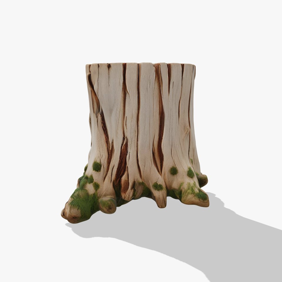 Tree Stump with Moss Model Pack for D Projects